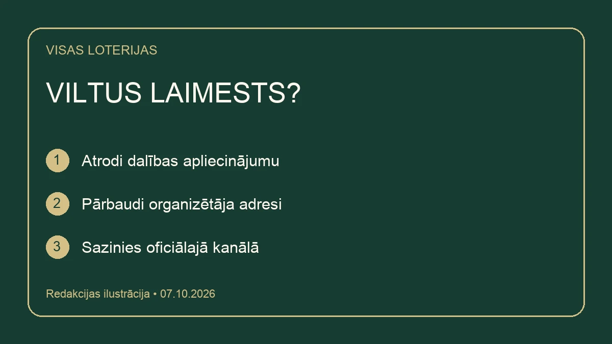 Laimesta ziņas pārbaude: dalība, organizētājs un oficiālais kontakts